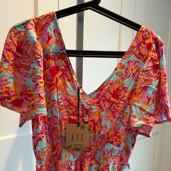 Anthropologie Able the Label Navaeh Pink and Orange Floral Maxi Dress - Picture 5 of 8